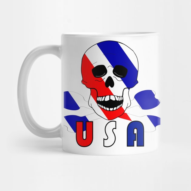 USA Skull And Bones For The Fourth Of July by SartorisArt1